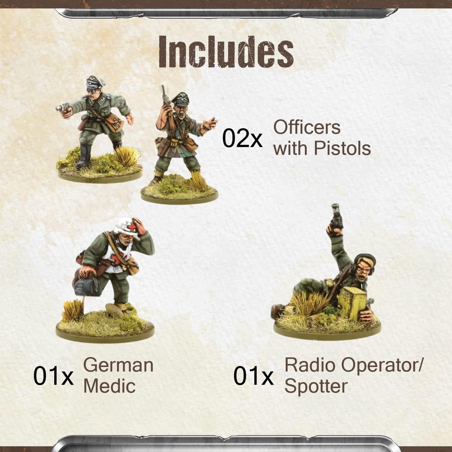 Wargames Delivered - Warlord Games Bolt Action Miniatures - German Heer Support Group Troop Set, World War 2 Miniatures, Action Figures 28mm Scale Army Men for Miniature War Game
