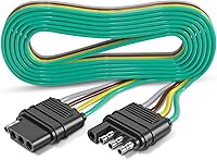 Nityrish 80 Inch 4 Pin Trailer Wiring Harness Extension 16AWG Male to Female Flat Connector for RVs Boats Utility Trailers
