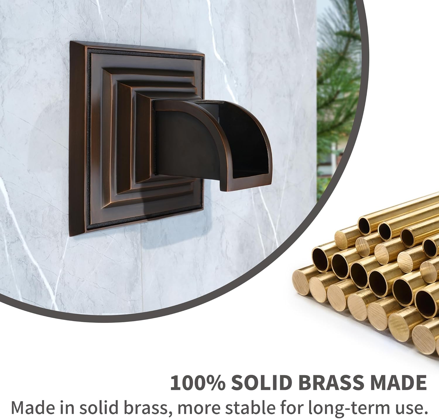 Solid Brass Waterfall Spout Scupper Made Exquisite Handcrafted, Water Fountain Spillway Luxury Landscape Decor for Pools, Ponds, Water Walls (4.76 inch)