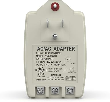 Neptune Transformer Compatible with Honeywell, Ademco, ELK, MG Electronics, GE Security, Bosch, Basler & Pittway 24VAC 40VA White
