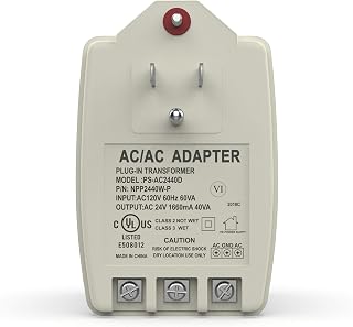 Neptune Transformer Compatible with Honeywell, Ademco, ELK, MG Electronics, GE Security, Bosch, Basler & Pittway (24VAC 40VA (White))