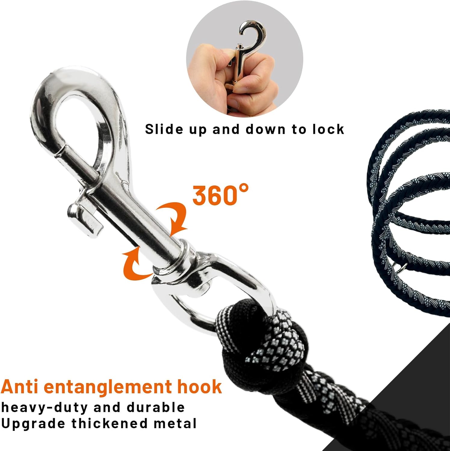 Black and Blue Braided Paracord Dog Leash and Collar Set, Adjustable Collar for Medium Large Dogs, Stylish Pet Gear for Boys, XL