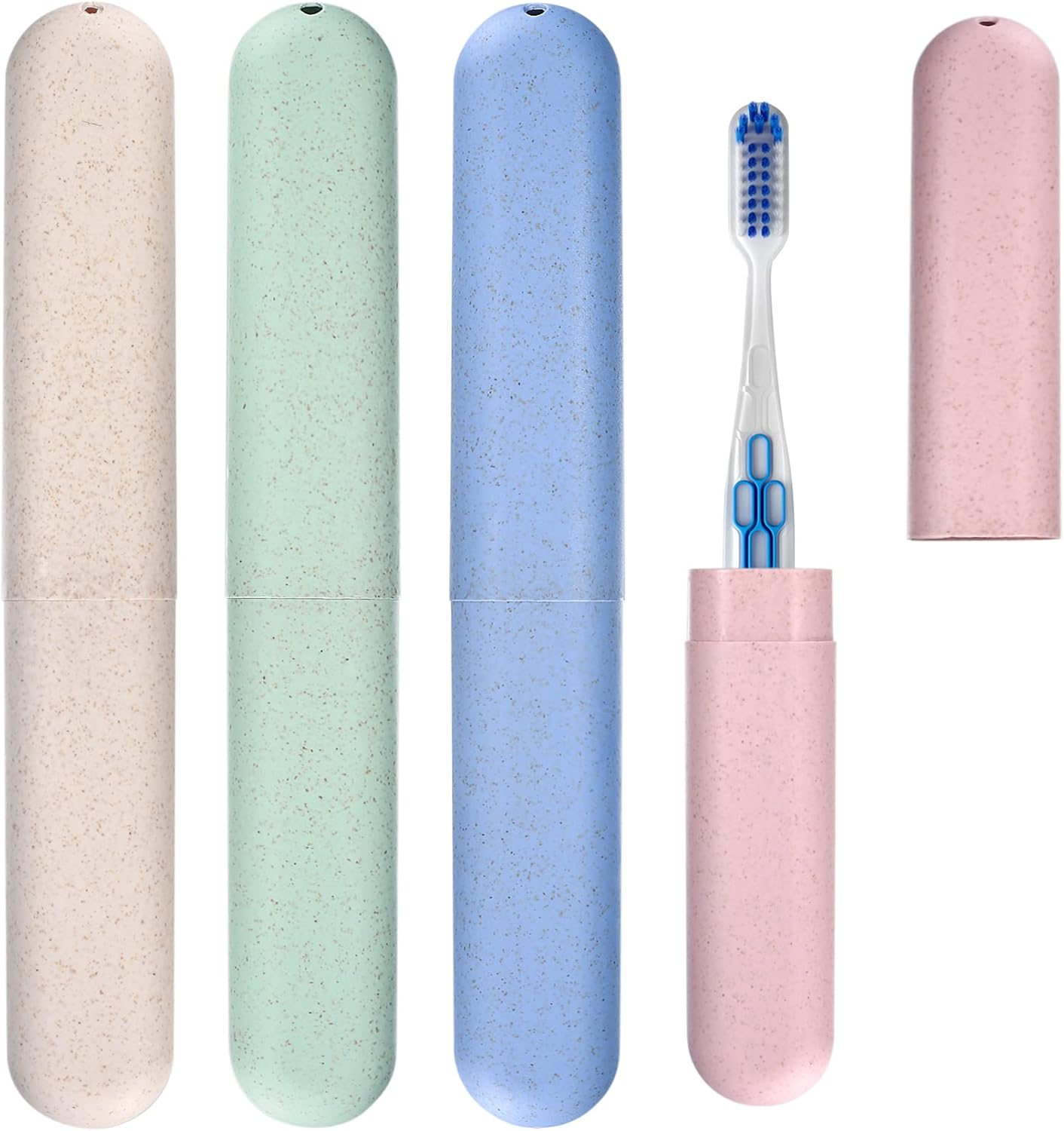 wugongshan 4 Pcs Travel Toothbrush Cases, Portable Travel Toothbrush