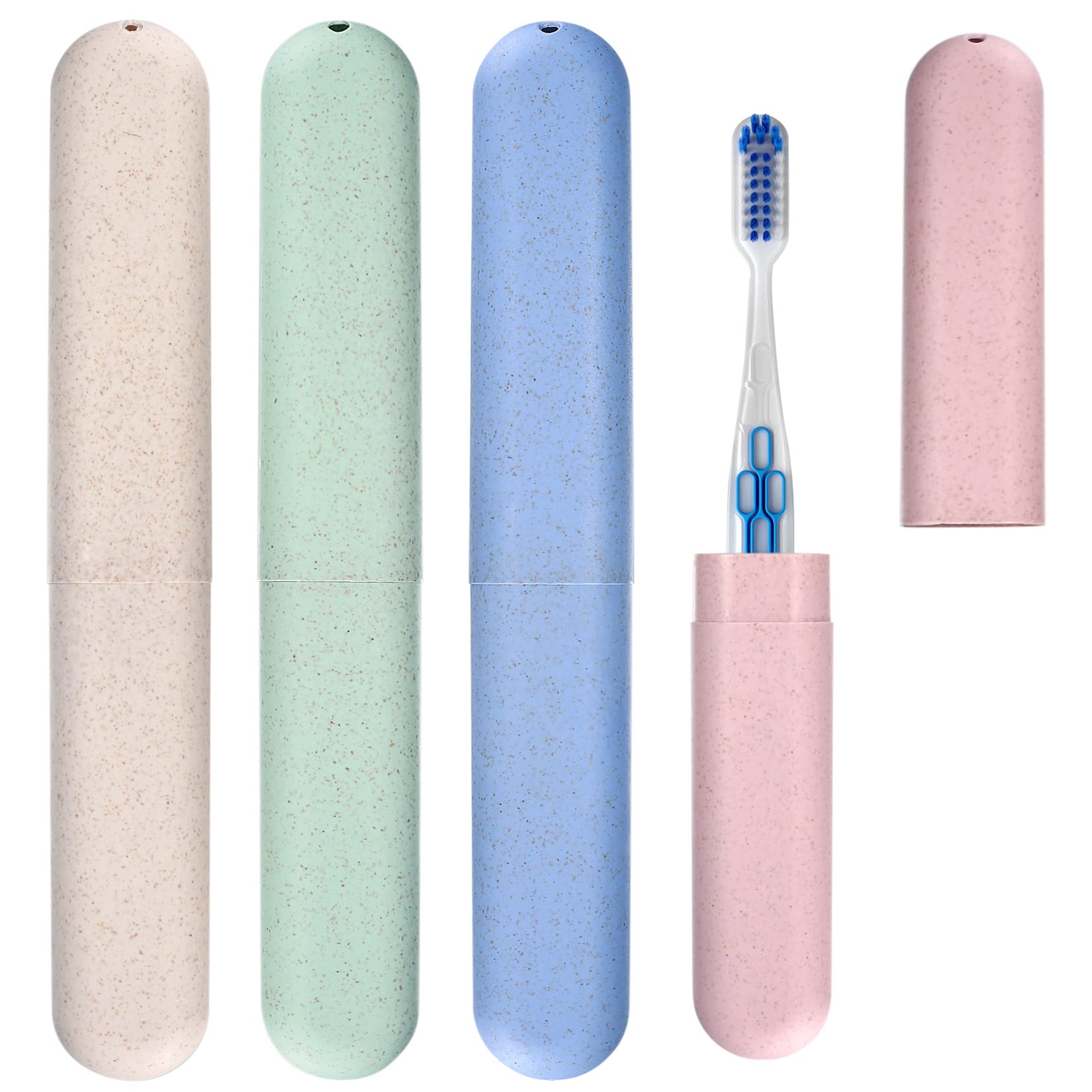 wugongshan 4 Pz Porta Spazzolino da Viaggio, Custodia per Spazzolino da Denti, Copri Protettiva Spazzolino Portatile, Custodia di Spazzolina e Dentifricio da Viaggio Scatola per Famiglia