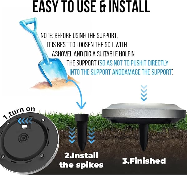 ZFITEI 8 Pack Solar Ground Lights Outdoor,8 LED Solar Garden Lights with 600mAh Battery & 8H Runtime for Lawn,Pathway(Warm White ) - 5