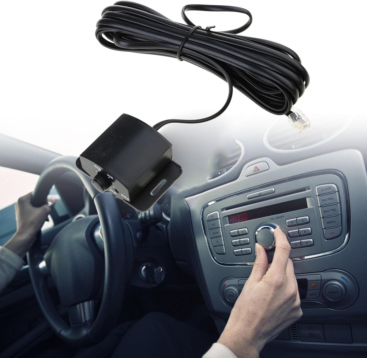 Universal Bass Control Knob, Bass Volume Knob with Extension Cable for Car Amplifier, Bass Knob for Car Amplifier 4 Pin