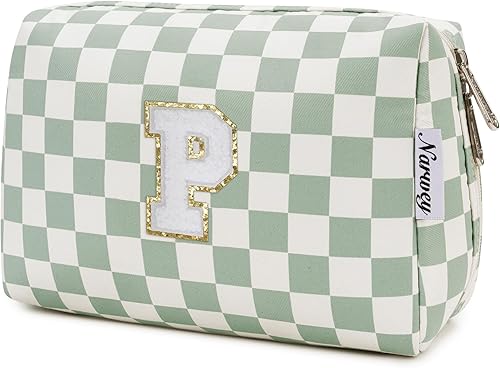 Vista 93 de Narwey Bolsa de maquillaje con iniciales para adolescentes y niñas, regalos de moda de 6, 8, 10, 11, 12, 14, 16, 18 años, bolsa de aseo cosmética