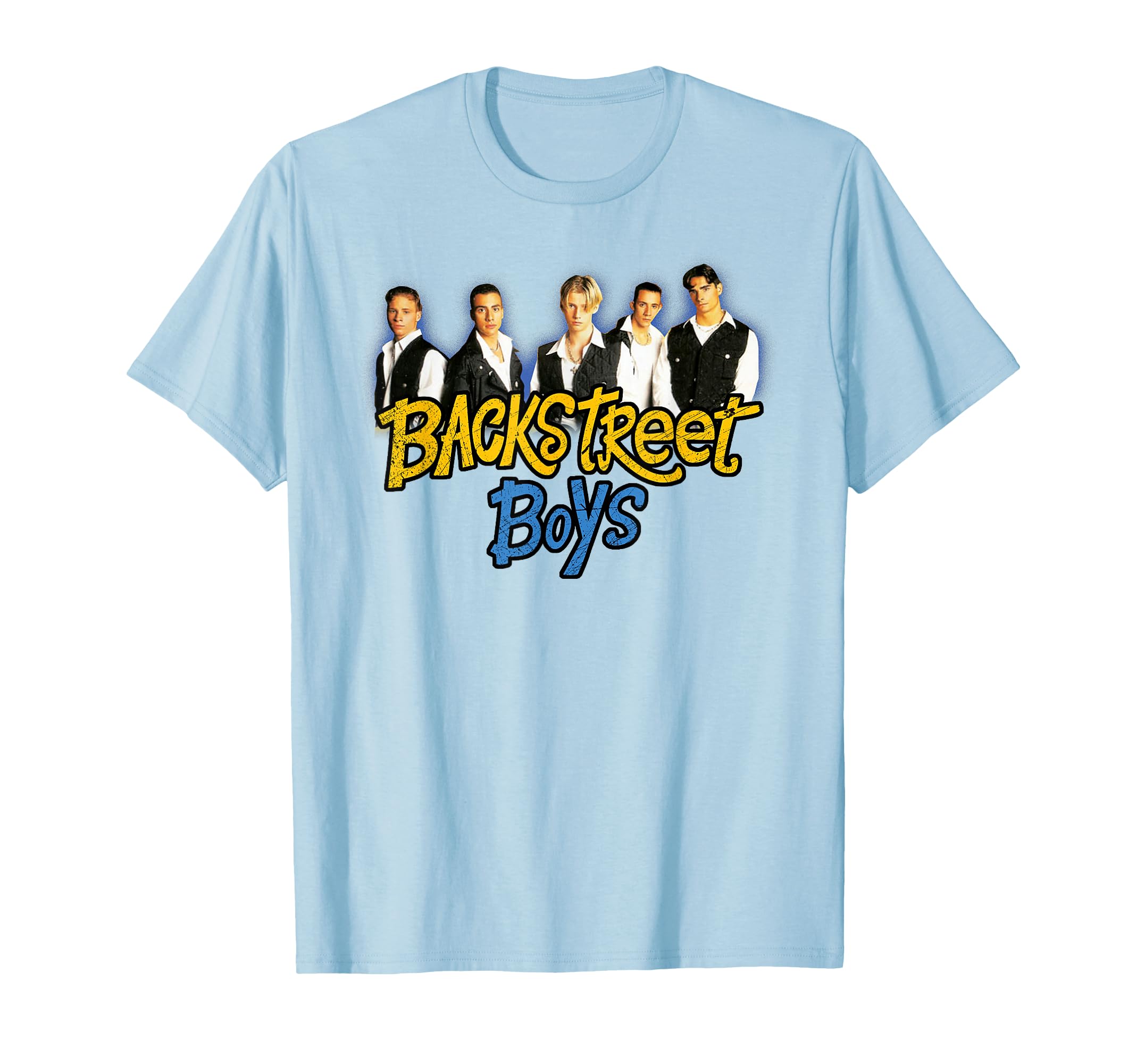 Amazon.com: Backstreet Boys - Vintage Photo On Baby Blue T-Shirt