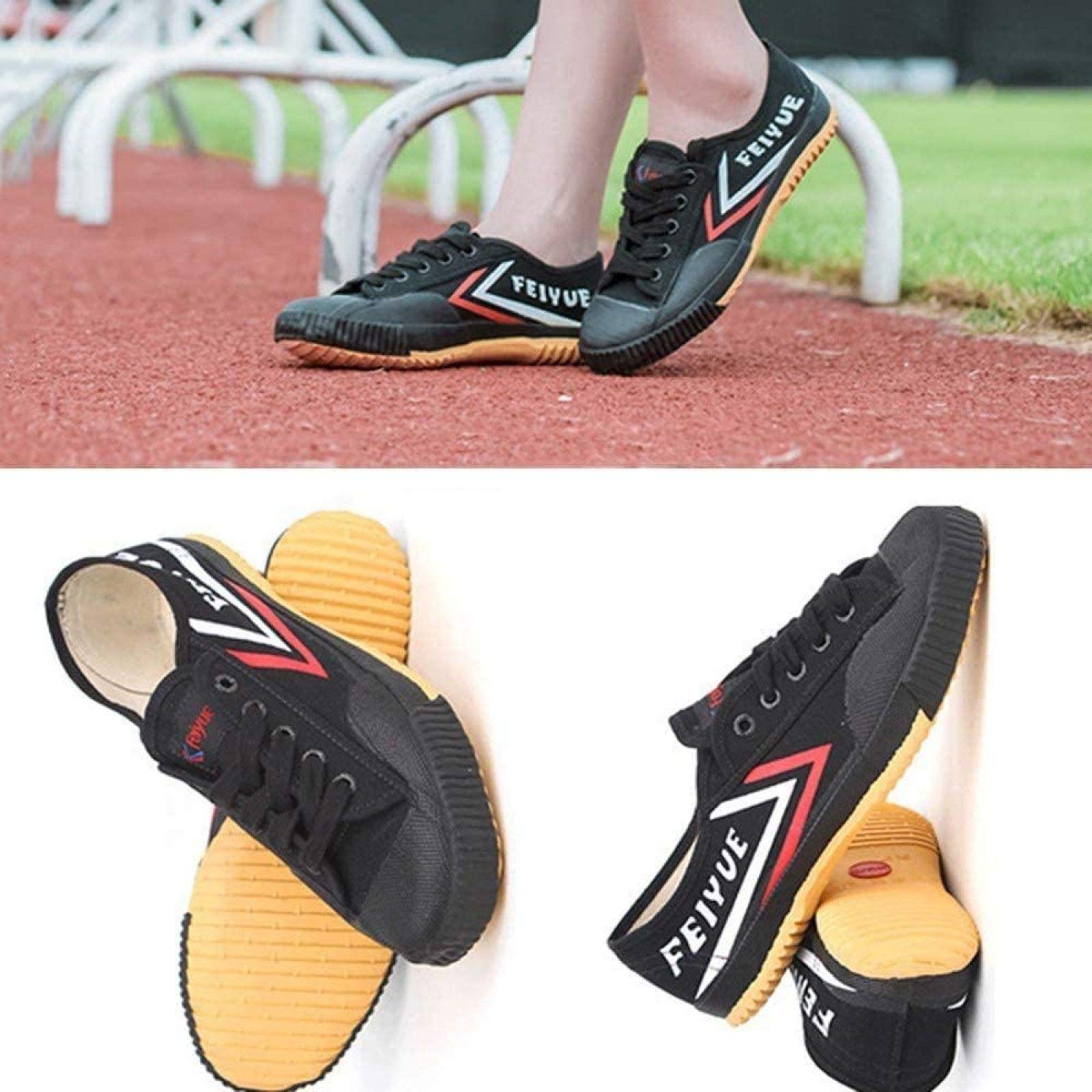 LTLJX - Scarpe Arti Marziali Unisex In Tela, Antiscivolo, Per Tai-Chi, Kung Fu, Qigong - Nero Taglia 42EU