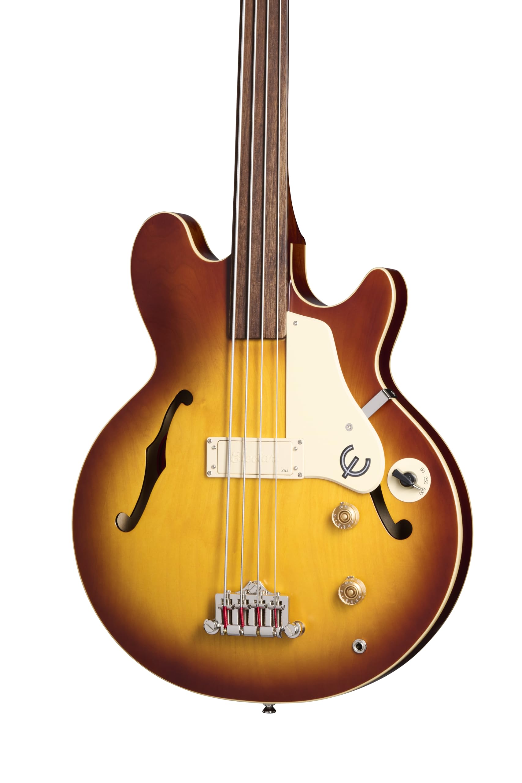 Epiphone Jack Casady Fretless Bass, Aged Royal Tan with Bag