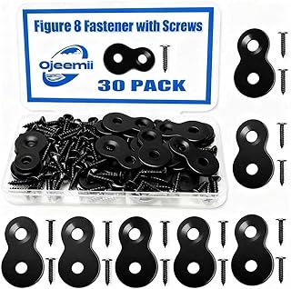 30PCS Figure 8 Fastener with Screws, Heavy Duty Table Top Fasteners, 12 Gauge Steel Desk Top Connectors (Black)