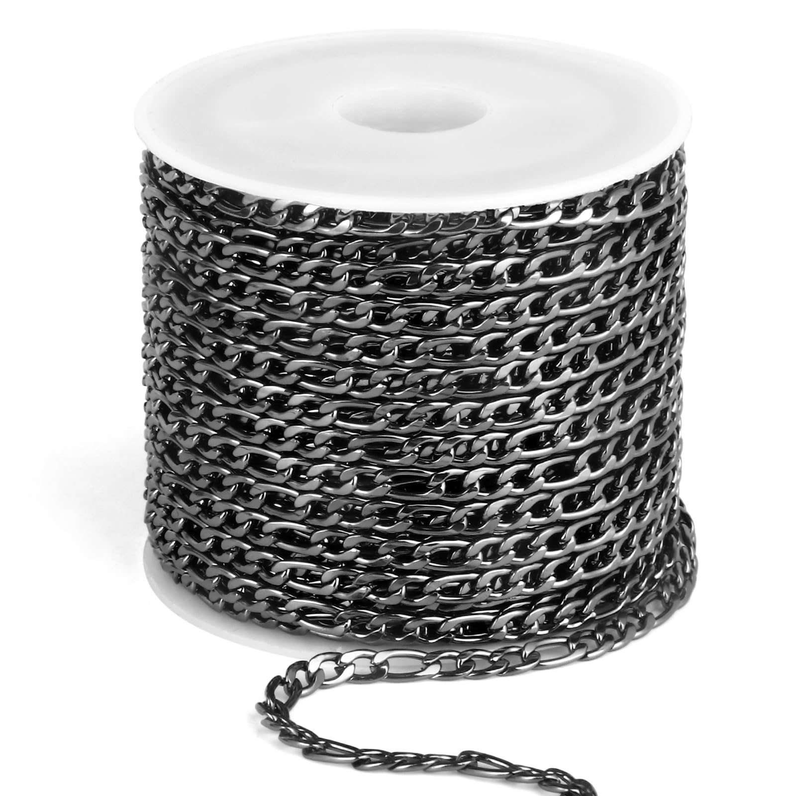 Silver Figaro Chains - 33 Feet for Jewelry Making -17