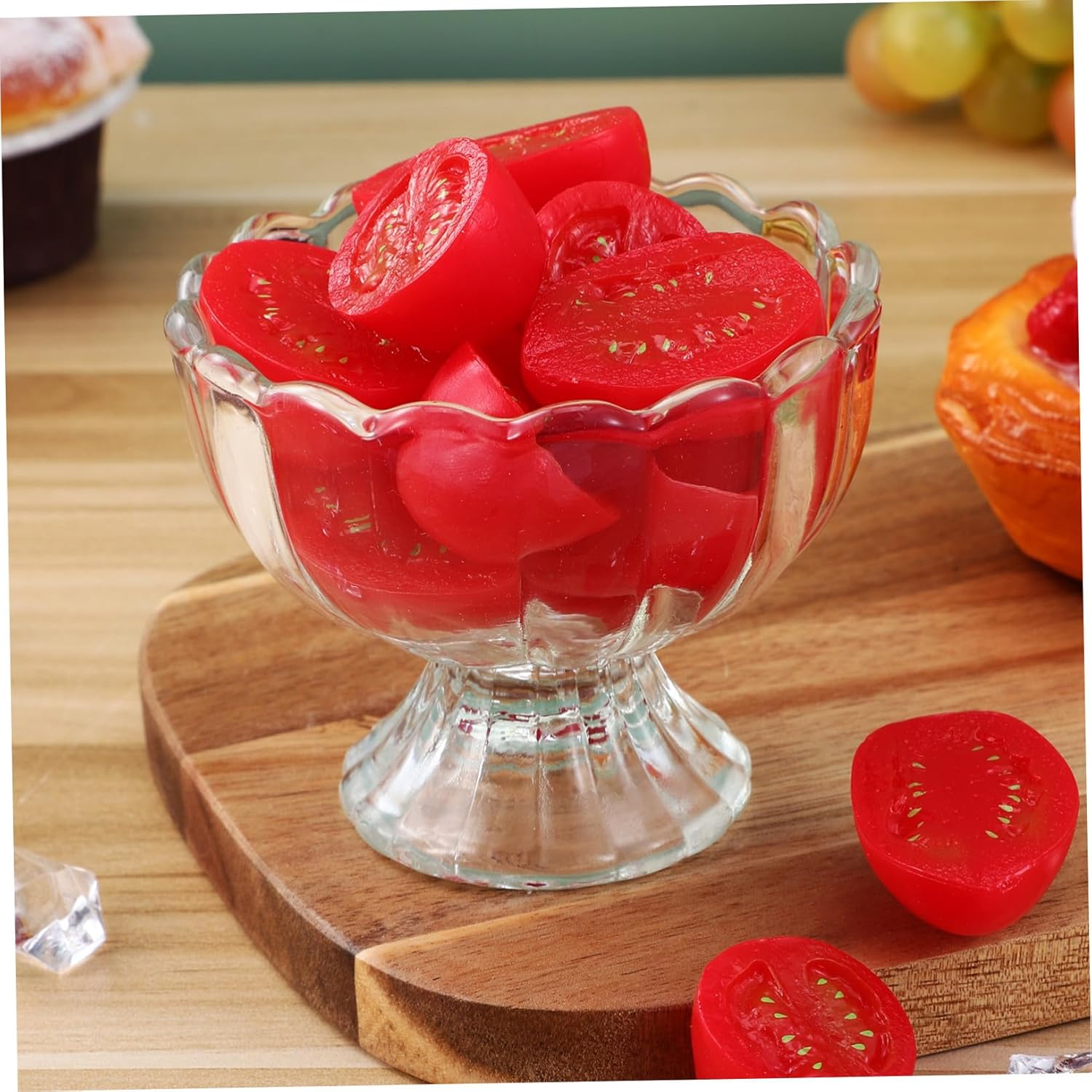 4pcs Footed Ice Cream Bowls Glass Dessert Cups Reusable Transparent Serving Bowls for Snacks and Sundaes Clear Glassware for Kitchen and Parties