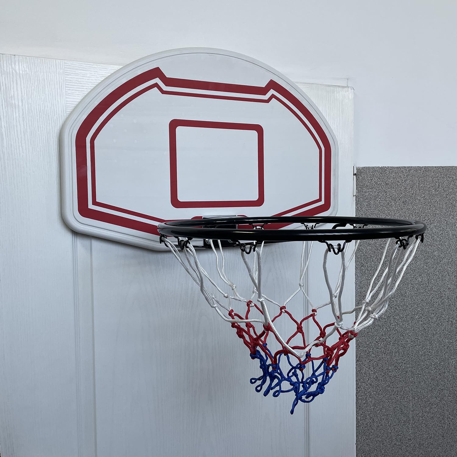 Trizand Canestro da basket per esterni, con parete posteriore, 73 x 49 cm, diametro cerchione per manovella da basket 45 cm, cestino da basket per bambini e adulti da appendere alla porta