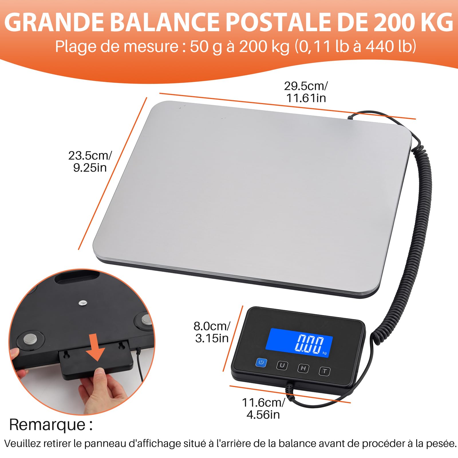 FUNYKICH Balance Colis Électronique 200 kg avec Batterie Rechargeable
