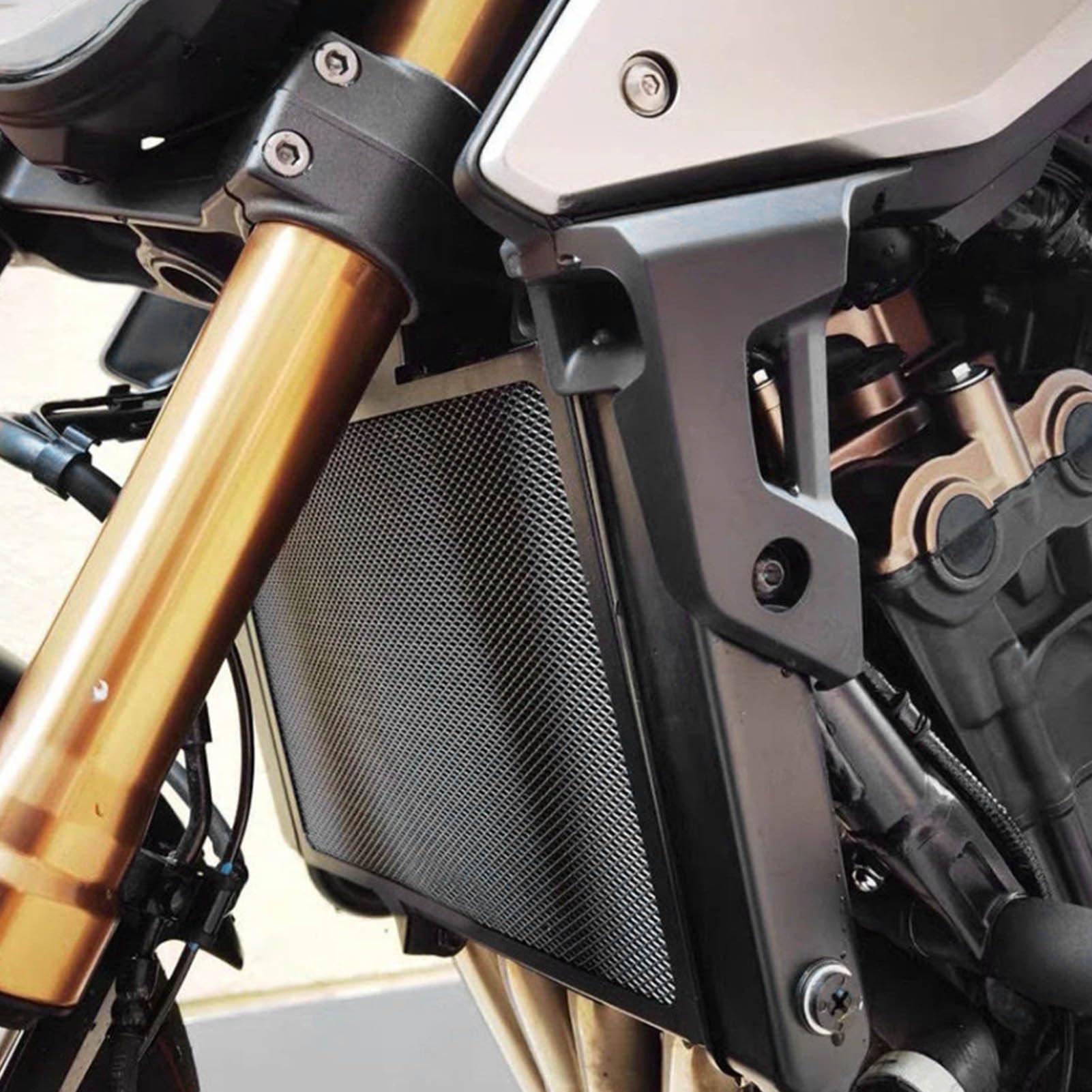 Garde de radiateur de Moto, Couvercle de radiateur Noir, Remplacement de la calandre du radiateur pour CB650R CB650F CBR650R 2014-2020 Protection du réservoir d'eau