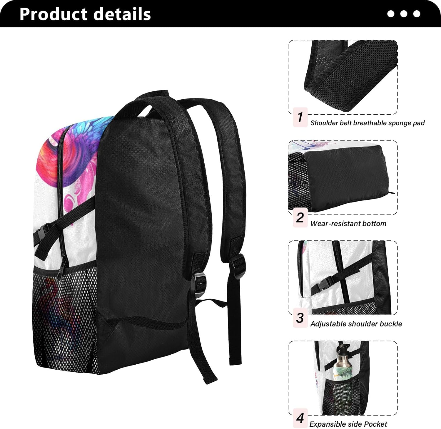 SUABO Lightweight Packable Backpack, Watercolor Flamingo Travel Hiking Daypack Foldable Backpack for Men Women