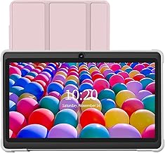 7 Inch Tablet, Quad Core Android 13 Pad, 32GB ROM, WiFi, Bluetooth, Dual Camera, USB C PC, 7" Touch Screen IPS HD Display (Pink)
