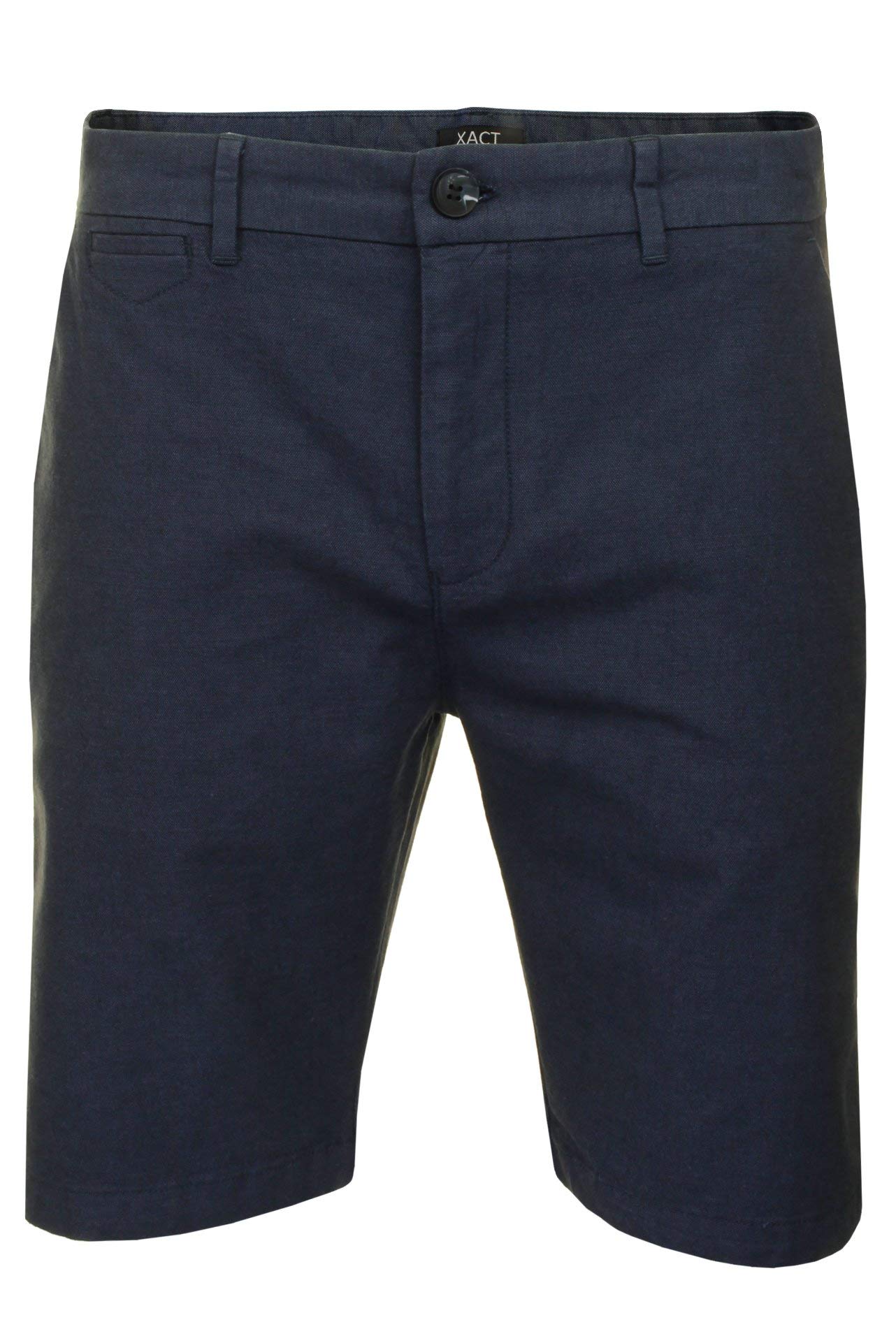 Xact Men's Oxford Navy Blue Premium Tailored Oxford Chino Shorts (Navyblue) 30
