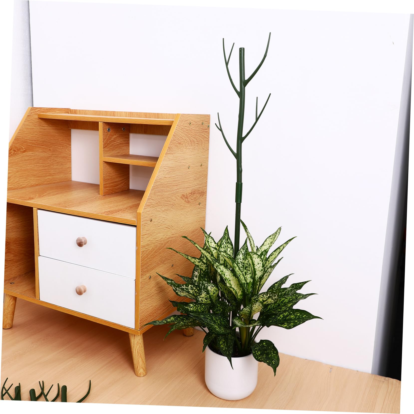 VANZACK Tuteur pour Plantes Grimpantes en Plastique Vert, 1 Set Clips à Fleurs et Attaches Torsadées, Résistant, pour Intérieur et Jardin