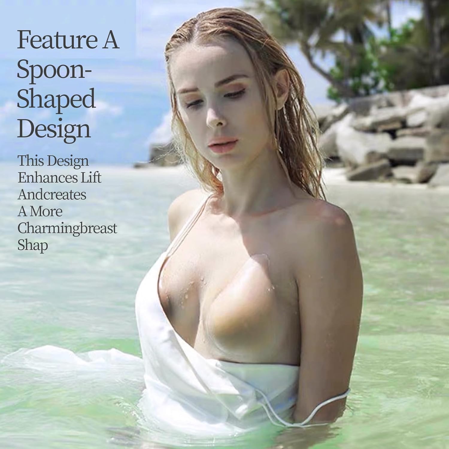 Sticky Push UP Bra, Silicone Adhesive Nipple Covers for Women, Invisible Strapless Breast Pasties - Image 7