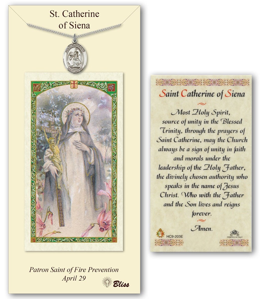 Amazon.com: Pewter Saint Catherine of Siena Medal with Laminated