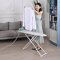 Vista 8 de Tabla de planchar de tamaño completo, tabla de planchar con soporte de plancha, tablas de planchar pequeñas de altura ajustable para espacios