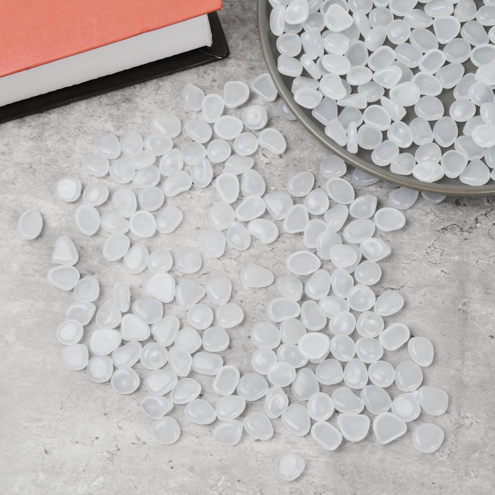 100 Ciottoli Fosforescenti In Resina - Pietre Luminose Per Giardino, Sentieri, Acquari E Piscine, Multicolore - Foto 8