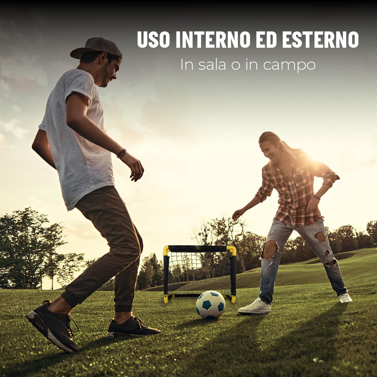 Umbro Porta da calcio per giardino, bambini e adulti, cancelli da calcio per interni ed esterni, 50 x 44 x 44 cm, nero/giallo