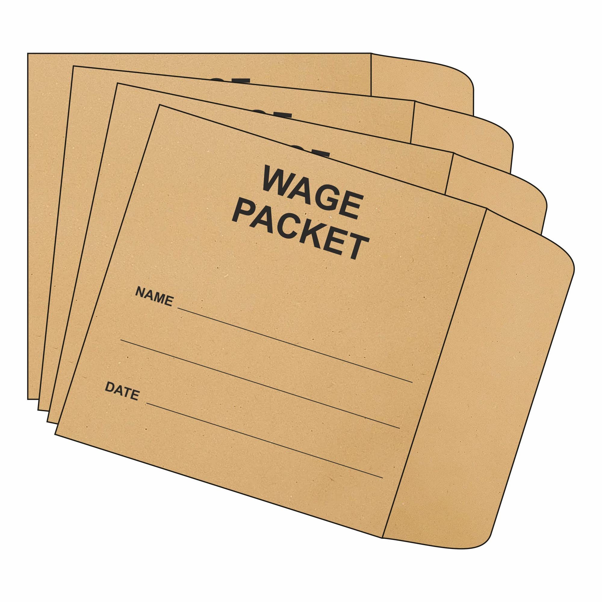Wage Packets Envelops 80 Packs Brown Color Self Adhesive Secure Designs with Space for Name Date Wages Overtime Details Self Seal Stationery Supplies