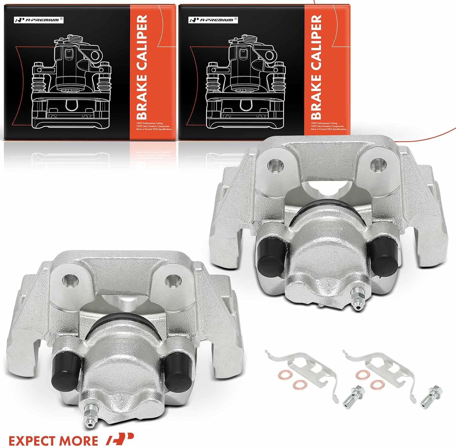 A-Premium Disc Brake Caliper Assembly with Bracket Compatible with BMW 550i GT, 550i GT xDrive, 750i, 750i xDrive, 750Li, 750Li xDrive, 760Li, Alpina B7, Alpina B7 xDrive, Alpina B7L - Rear Side