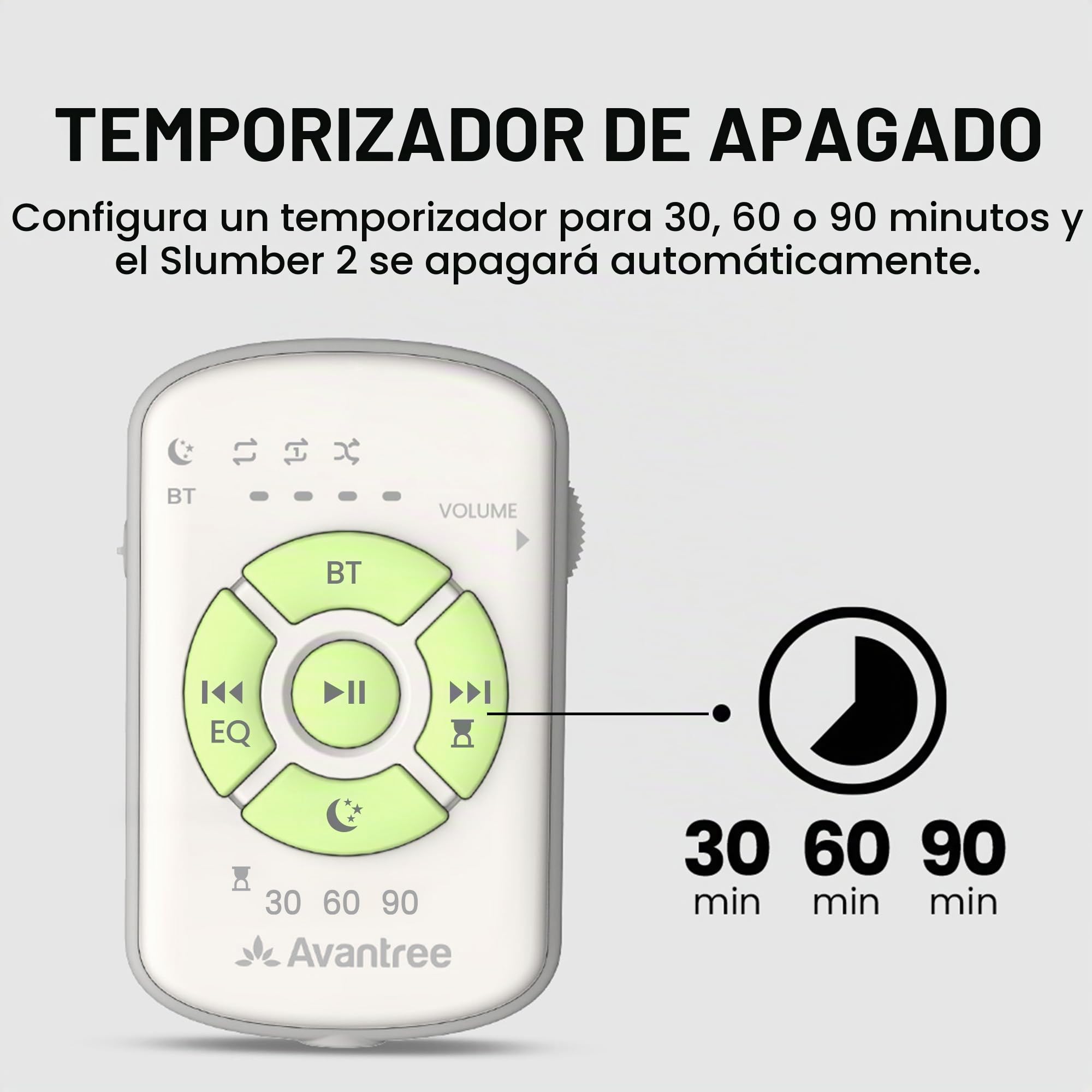 Avantree Slumber 2 – Almohada con Altavoces Bluetooth Inalámbricos, 4 Altavoces Planos, Ruido Blanco, Auriculares para Dormir, Control Remoto, Temporizador – Diseño Cómodo para Dormir de Lado