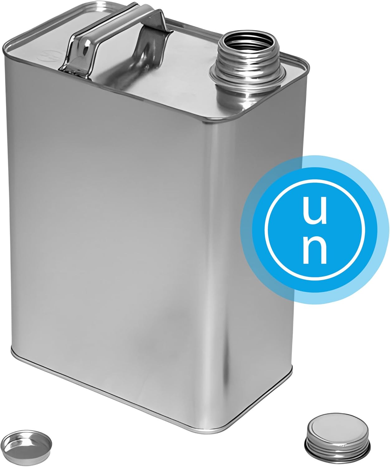 4L UN F-Style Metal Can w/ 38mm(1.5") Metal Screw Cap + Seal (EMPTY CAN) - Perfect for Thinners, Adhesives, Paint Chemicals, Samples, Etc. UN Rated 3A1/Y1.2/150