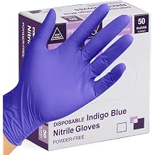 PEIPU Nitrile Gloves,Disposable Cleaning Gloves,Large, 50-Count Powder Free, Latex Free,Rubber Free, Single Use Non-Sterile Protective Gloves for Cooking, Cleaning & More.