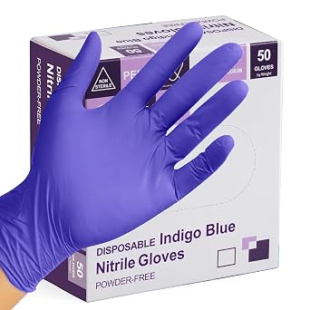 PEIPU Nitrile Gloves,Disposable Cleaning Gloves,(Large, 50-Count) Powder Free, Latex Free,Rubber Free, Single Use Non-Sterile Protective Gloves for Cooking, Cleaning & More.