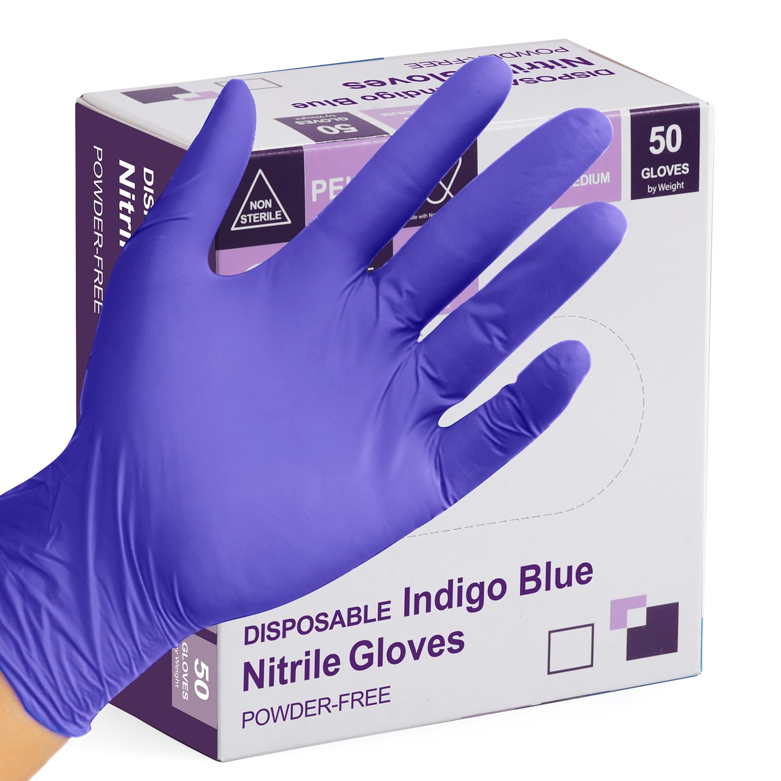 PElPU Nitrilhandschuhe, Einweghandschuhe für Reinigungsarbeiten, puderfrei, latexfrei, unsterile Schutzhandschuhe (50, L)