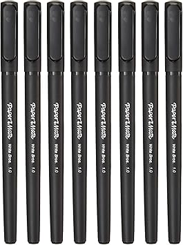 Paper Mate Write Bros Ballpoint Stick Pen, Black Ink with Black Barrel, 1mm Medium Point - 8 Pack 2140570