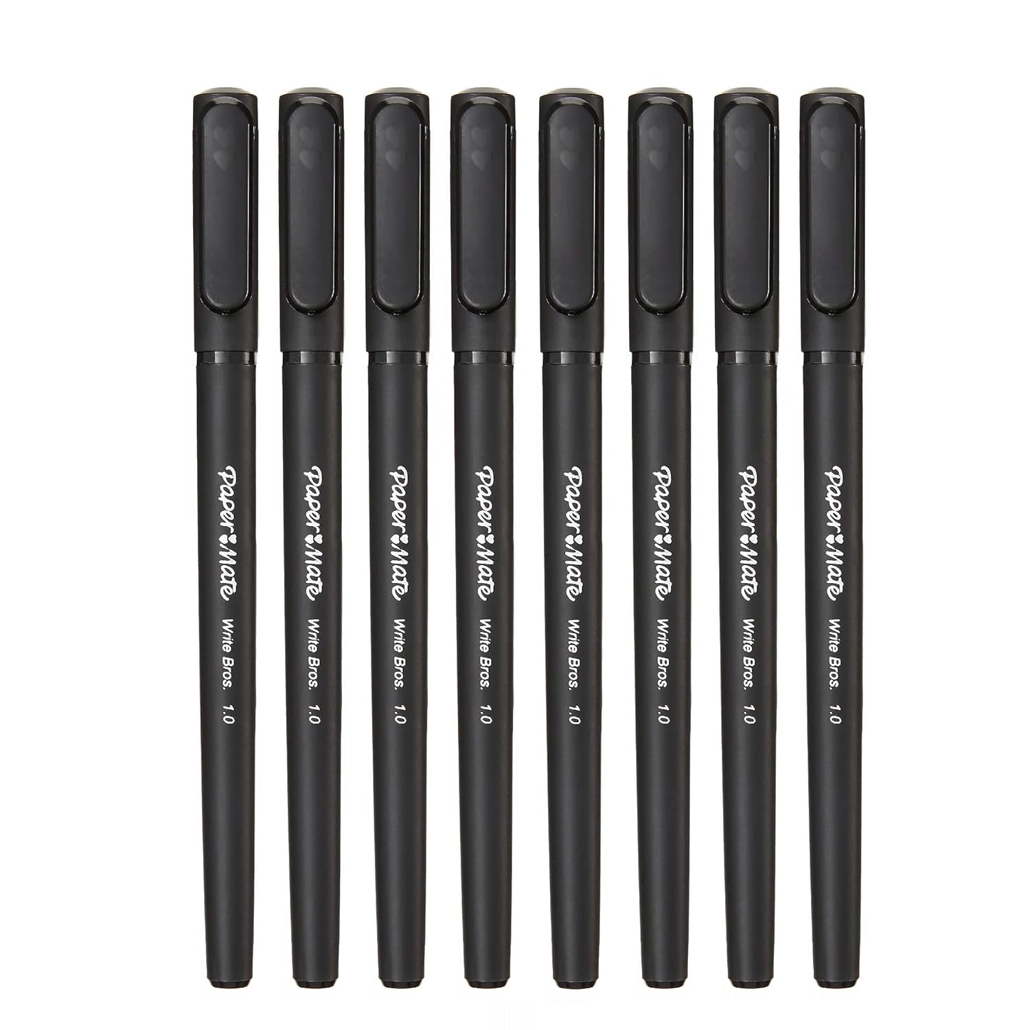 Paper Mate Write Bros Ballpoint Stick Pen Black Ink with Black Barrel 1mm Medium Point - 8 Pack
