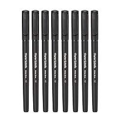 Paper Mate Write Bros Ballpoint Stick Pen Black Ink with Black Barrel 1mm Medium Point - 8 Pack