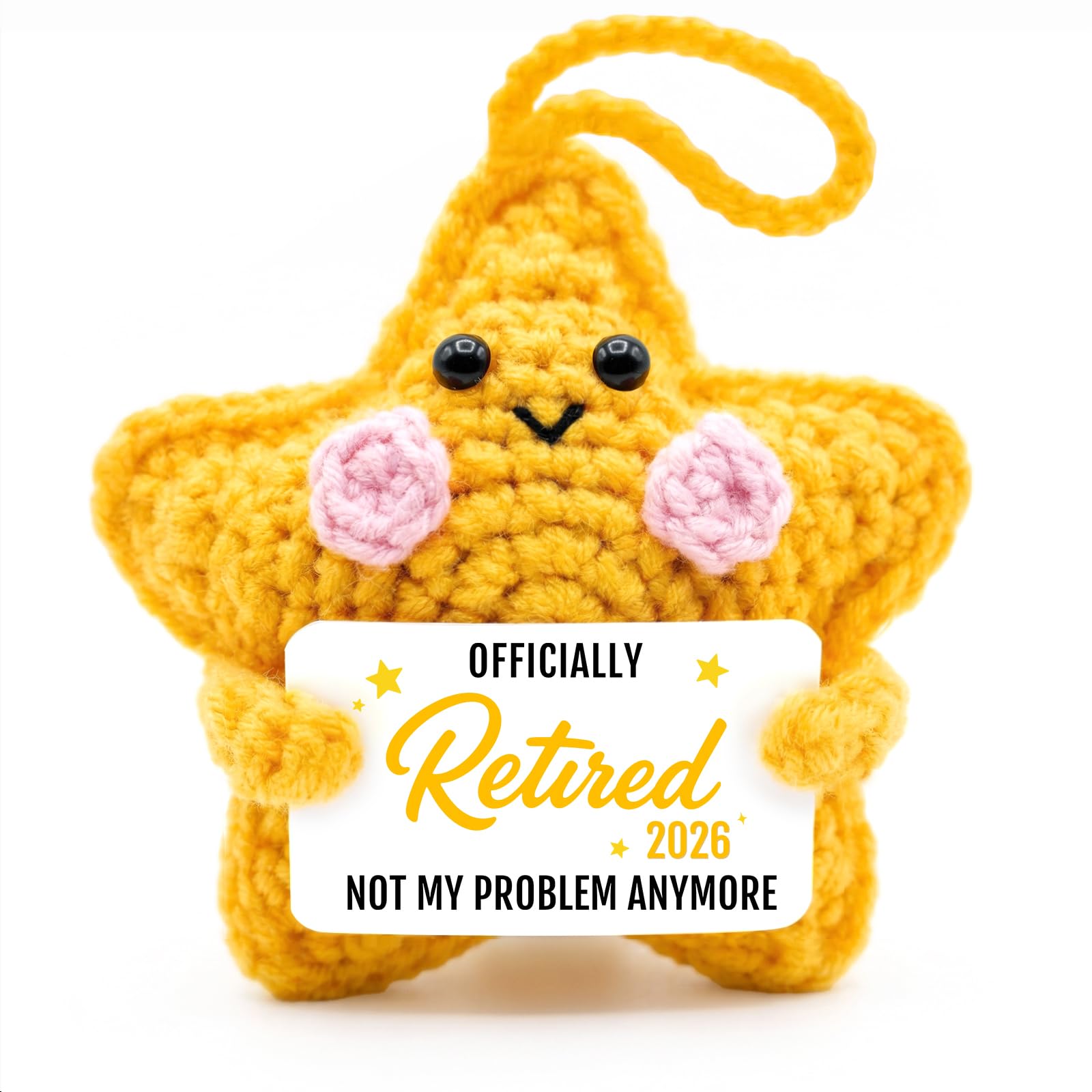 Retirement Gifts for Women, Handmade Crochet Star, Happy Retirement Decorations Ideas, Emotional Support Crochet, Leaving Gifts, Present for Coworkers Teachers Nurses Friends Women & Men โ image 1