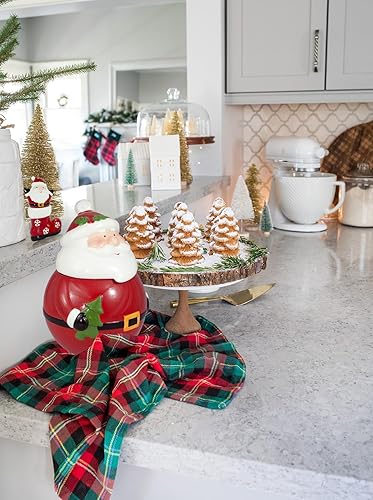 Miniatura 6 de Juego de salero y pimentero navideño de Papá Noel con bota, decoración festiva adorable de cerámica roja para el hogar, característica de mesa