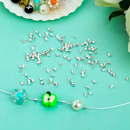 Miniatura 4 de 500 tubos de crimpado para hacer joyas, cuentas de tubo de engarzado, tapones de columna de tubo de tope, tubo de extremo de cable de cuentas de