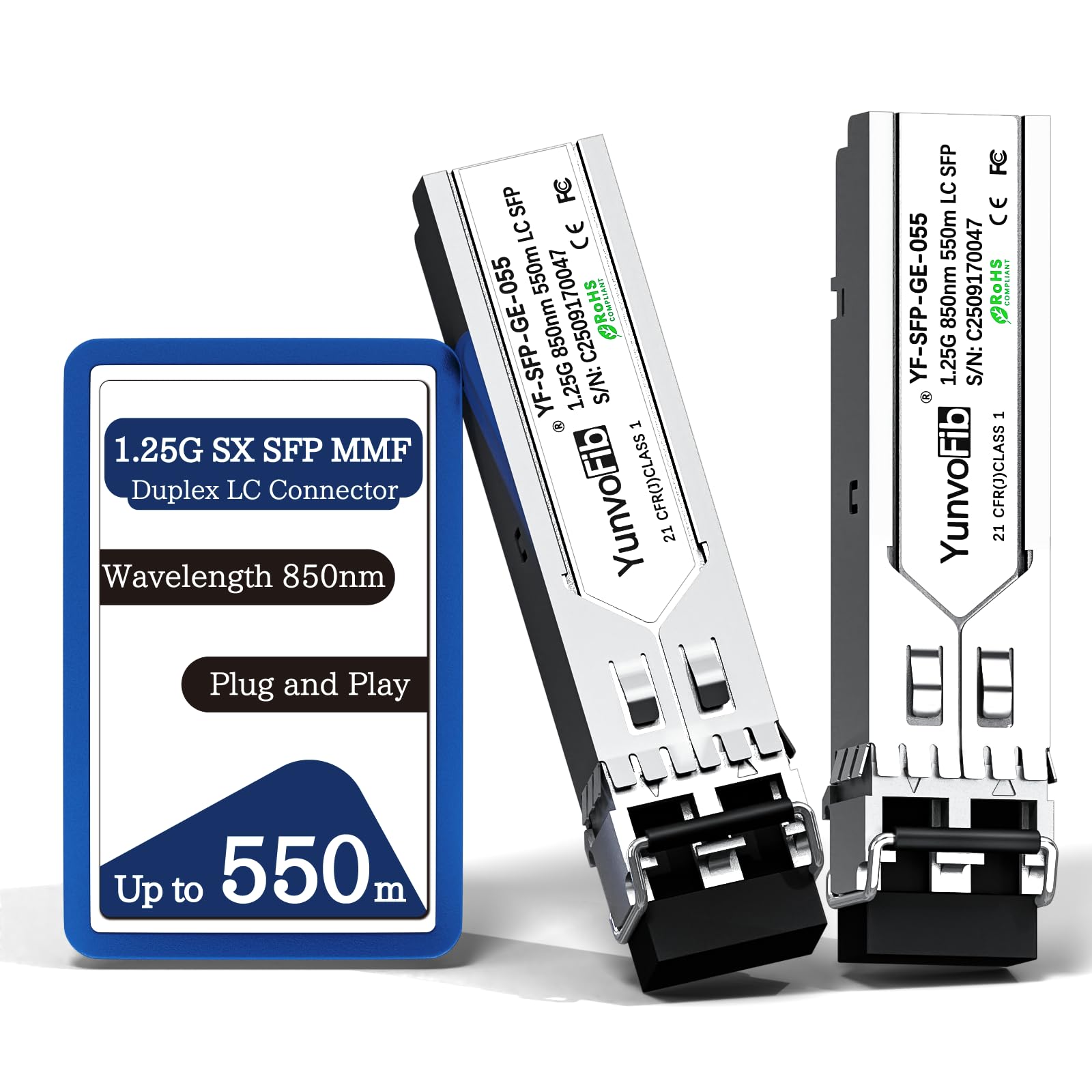 1000BASE SX SFP al ricetrasmettitore di LC - 1.25G SFP LC MMF 850nm 550m, modulo della fibra multimodale hot-swappable