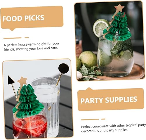 Miniatura 2 de HOMSFOU 50 piezas de palillos de dientes para decoración de cóctel, palillos de papel, palillos de postre, mini paraguas para sándwich de lluvia,