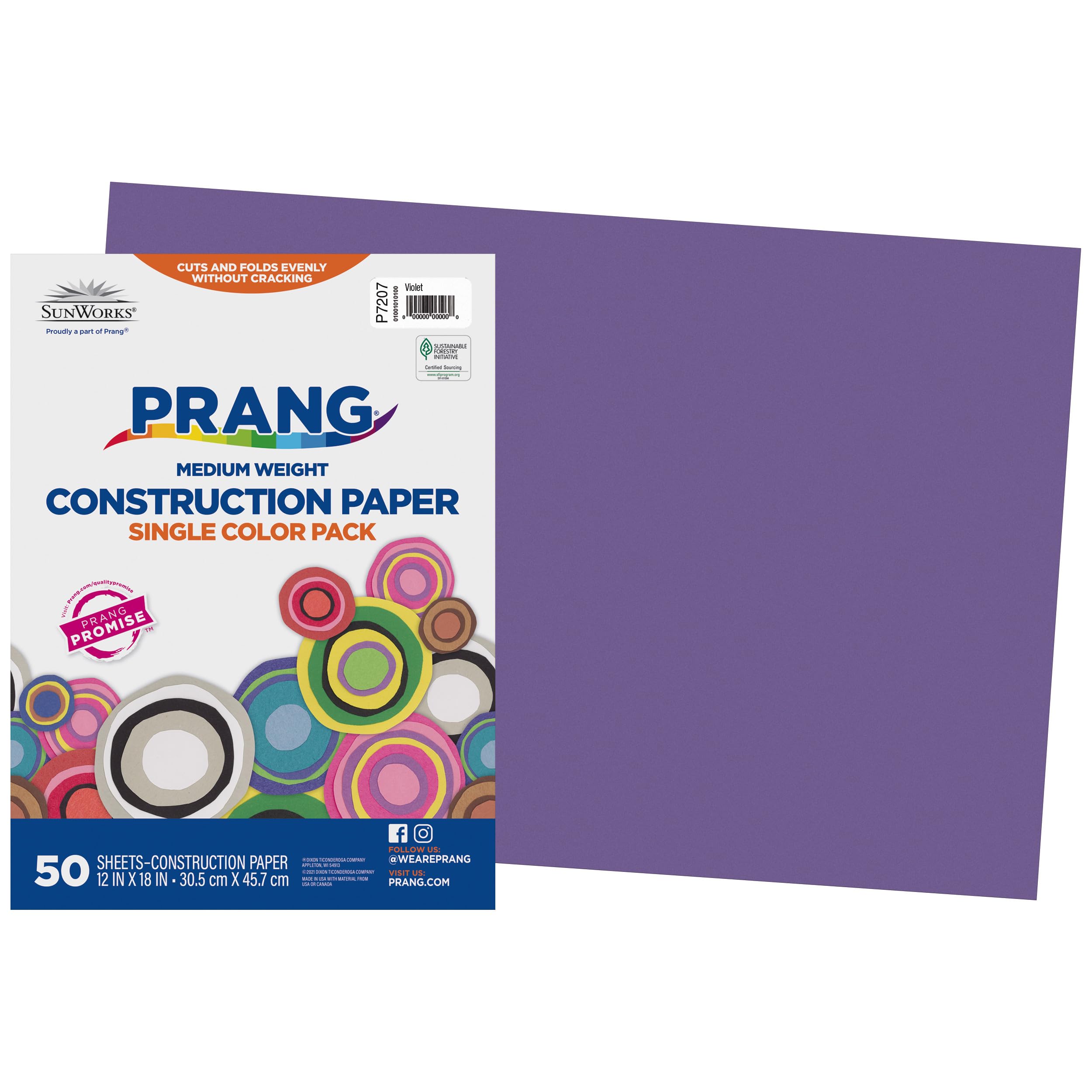 Prang (Formerly SunWorks) Construction Paper, Violet, 12" x 18", 50 Sheets