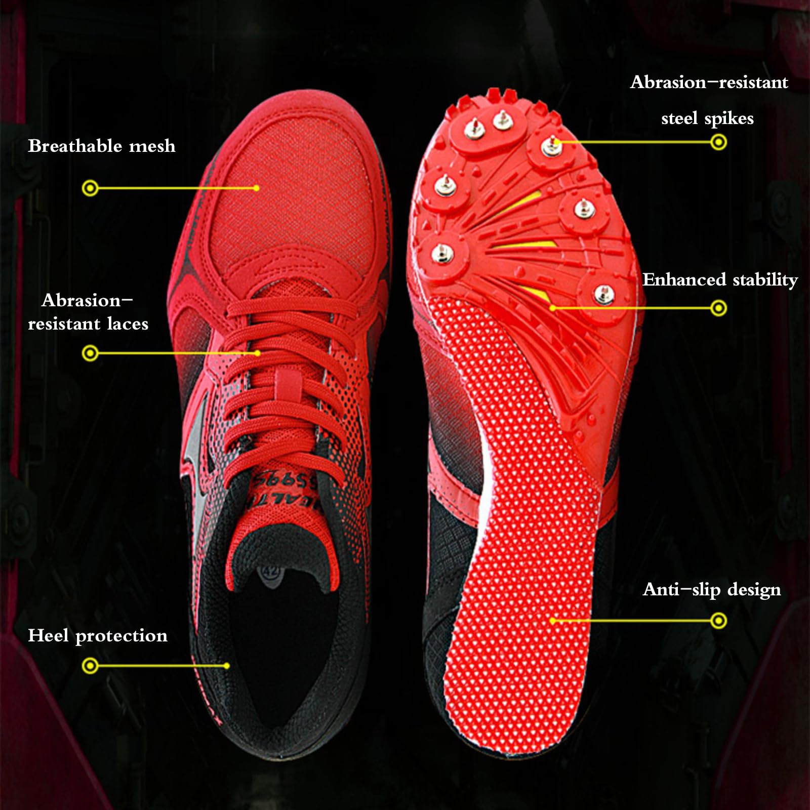 Leichtathletik Spike Schuhe Für Jugendliche & Erwachsene – Atmungsaktiv, Mit 7 Stahlnägeln, Größen 32-47