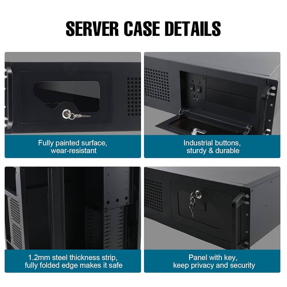 Amazon | 4Uサーバーケースラックマウント、7X3.5 + 2X 5.25 HDD