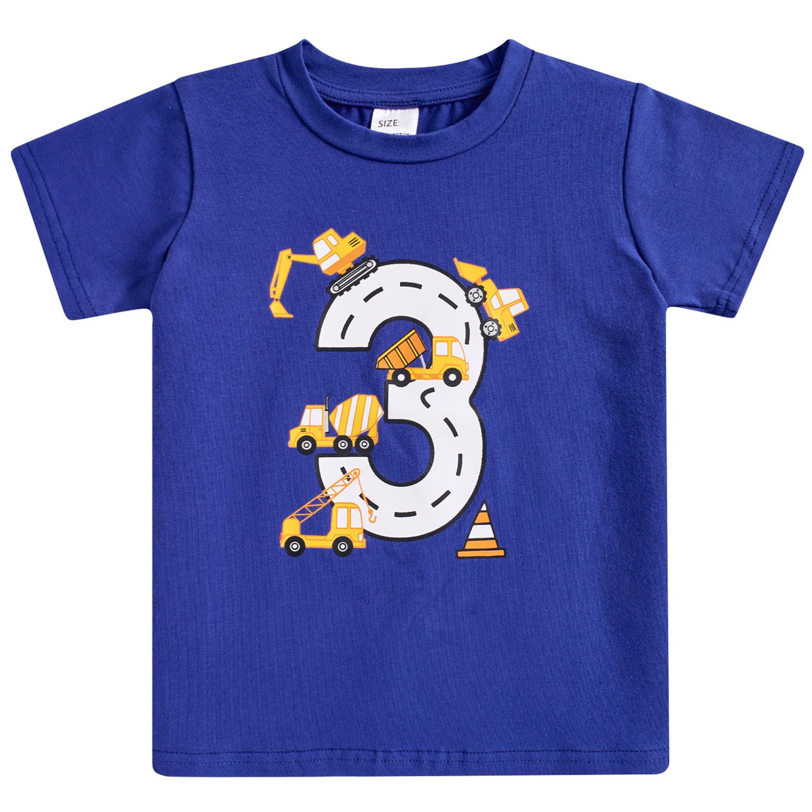 kids4ever Geburtstags Jungen T-Shirt Bauparty T-Shirts Bagger Baumwolle Kurzarm Shirts 2-6 Jahre