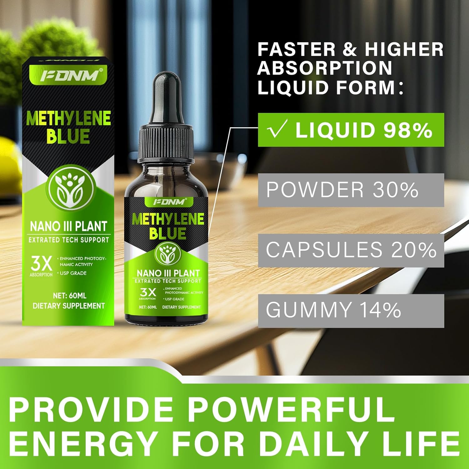 Methylene Blue Drops, 2 Fl oz Methylene Blue Pharmaceutical Grade, Supports Brain Health, Focus, High-Purity Liquid & Absorption, Precise Liquid Dropper, No Formaldehyde & GMO - Image 8