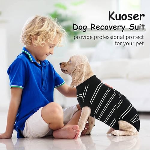 Miniatura 135 de Kuoser Traje de recuperación para perros después de la cirugía, traje de cirugía para perros hembra, esterilización masculina, mameluco para perros